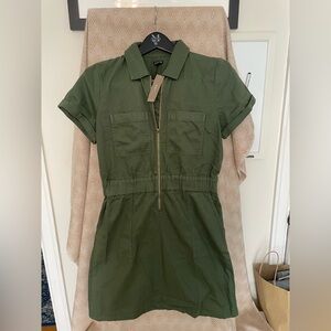 NWT J CREW Army Green Dress. Size 6.